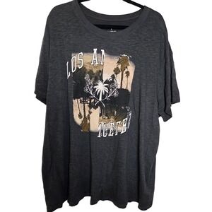 Torrid Los Angeles Relaxed Fit Gray Graphic‎ Tee Size 2X